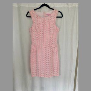 Lily Pulitzer Pink Shift Dress | Color: Pink and White Lace | Size: S